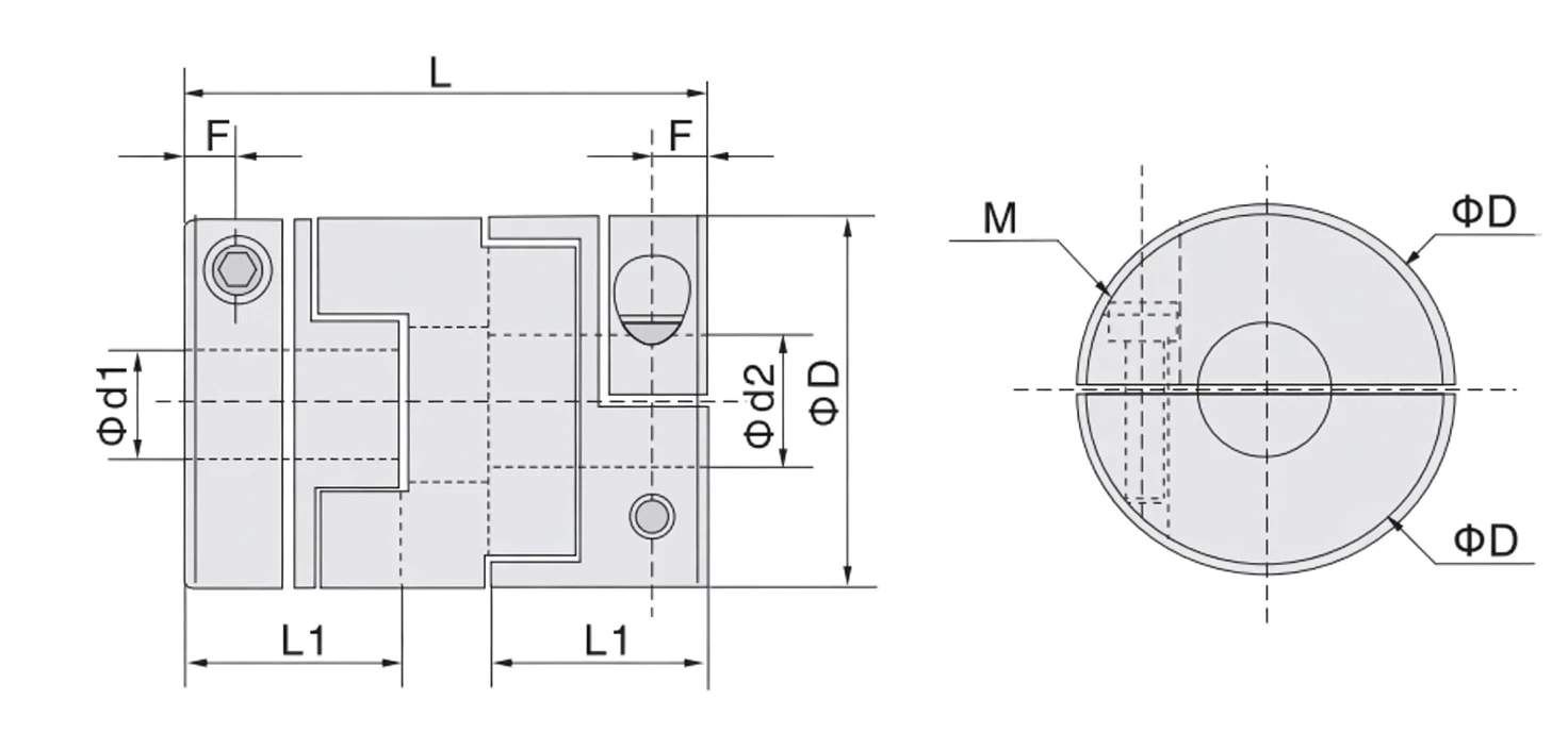 EP6C-32 Clamp Type Oldham Coupling